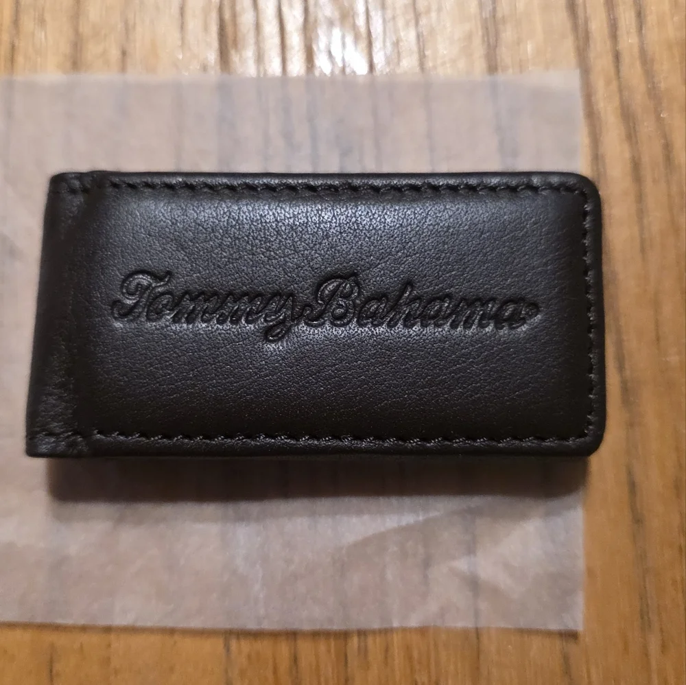 Tommy Bahama Brown Leather Money Clip